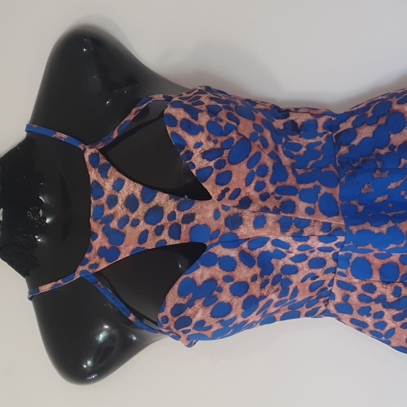 Angel Biba NEW Size 6 Dress Blue Tan RRP $69 - Picture 2 of 10